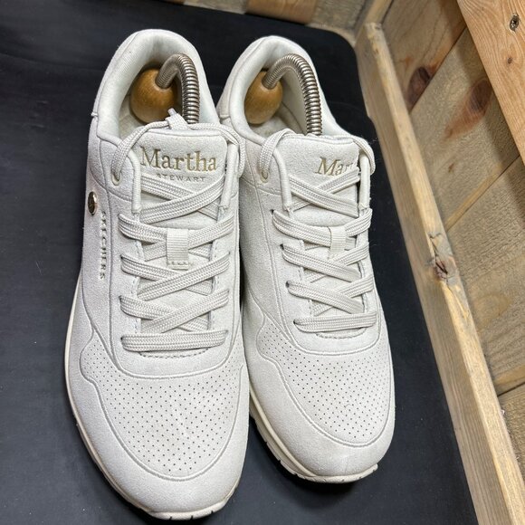 Martha Stewart X Skechers Womens Off White Retro Sneakers Size 8 - Picture 3 of 10